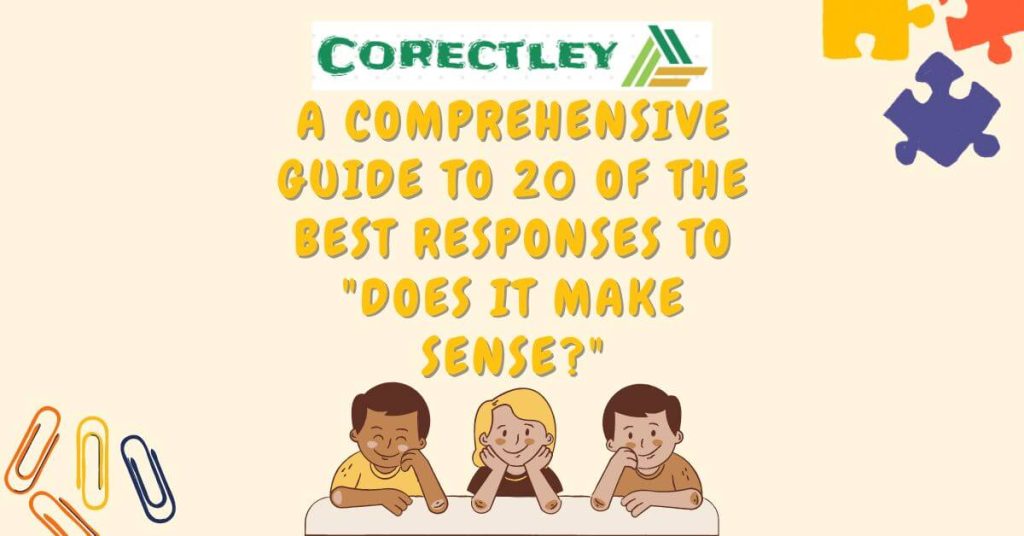 A Comprehensive Guide to 20 of the Best Responses to "Does It Make Sense?"