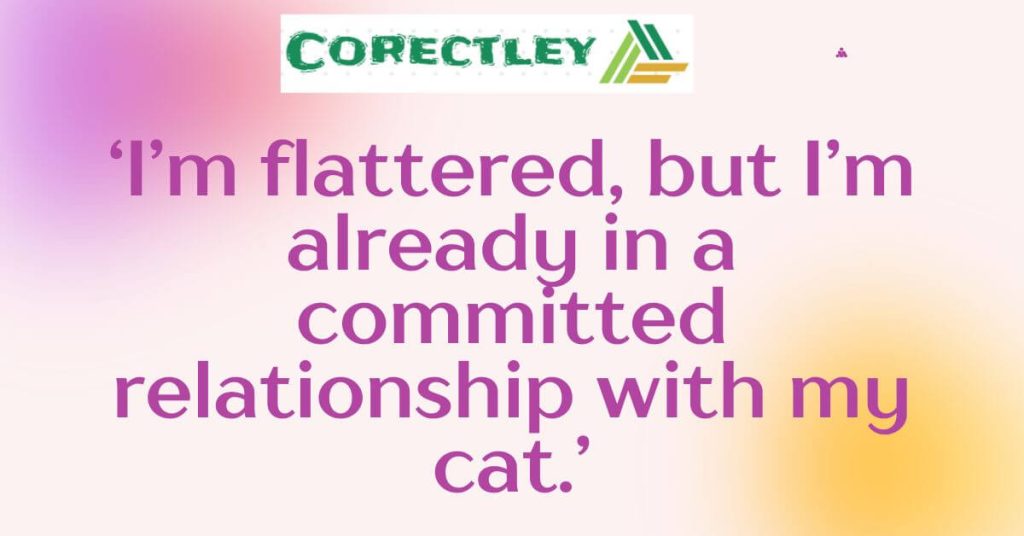 ‘I’m flattered, but I’m already in a committed relationship with my cat.’